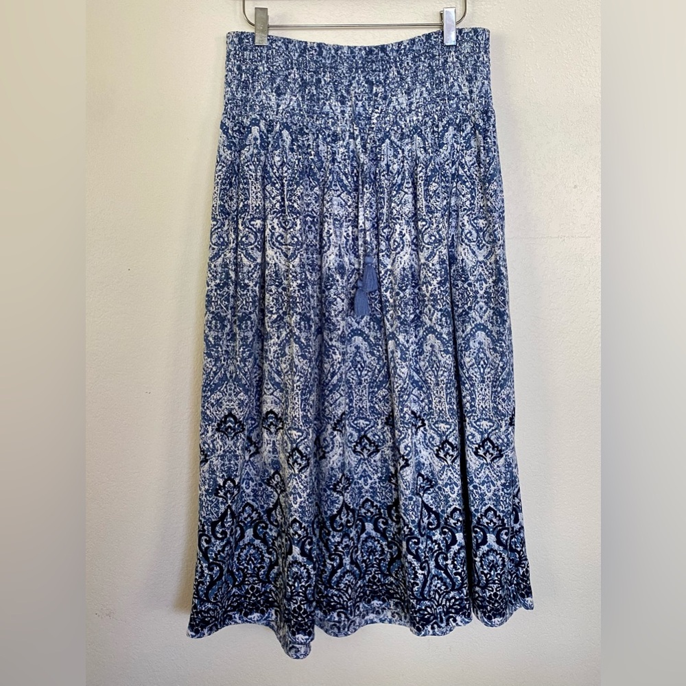 JJill blue and white Midi Skirt